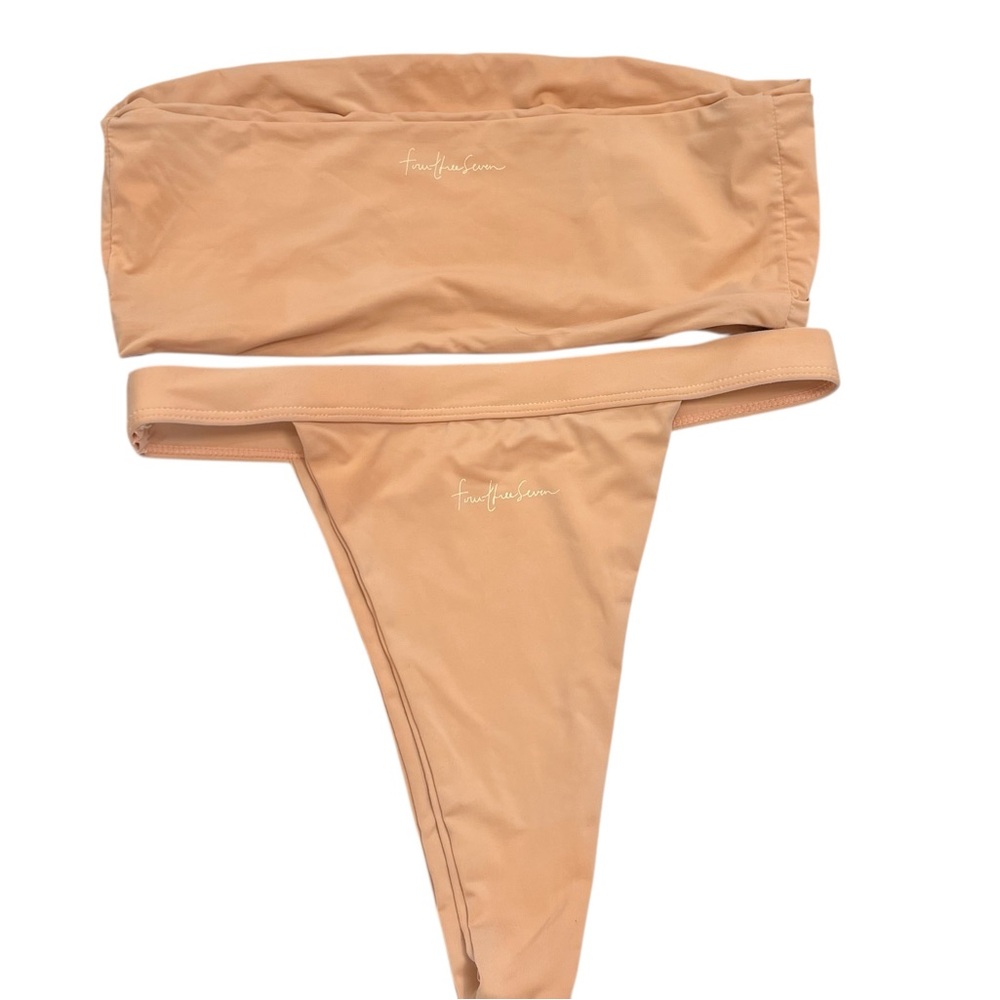 Four Three Seven Nude Tube Top High Cut Two‎ Piece Bikini Medium/Large